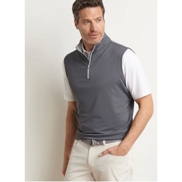 Peter Millar Other - Peter Millar Galway Stretch Loop Terry Quarter-Zip Vest Mens Size Large Iron New